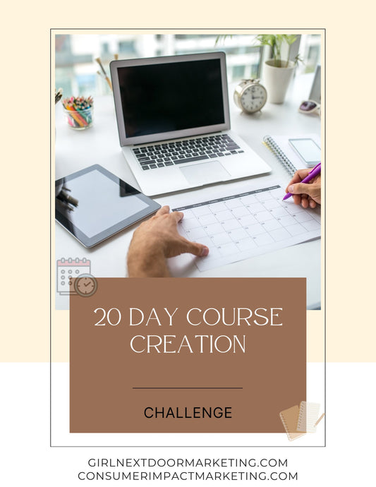 20 days Course Creation Challenge - 23 Pages - Girls Next Door Marketplace