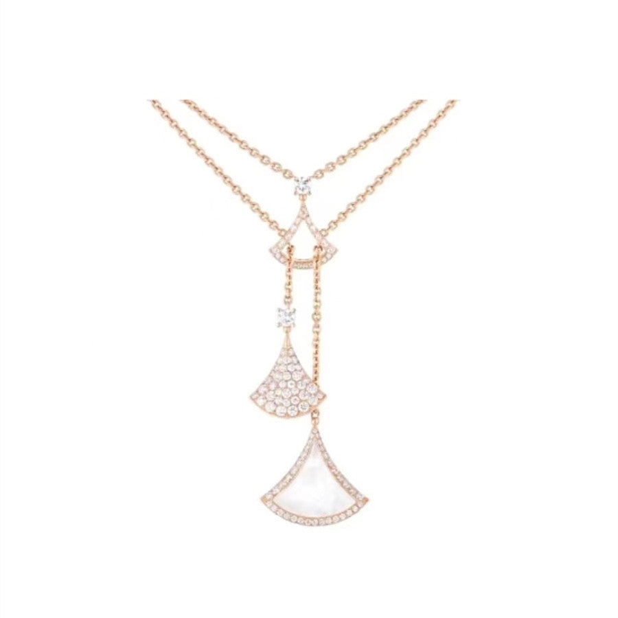 Multi-fan Tassel Fan-shaped Small Skirt White Shell Necklace