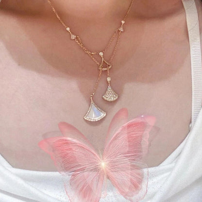 Multi-fan Tassel Fan-shaped Small Skirt White Shell Necklace