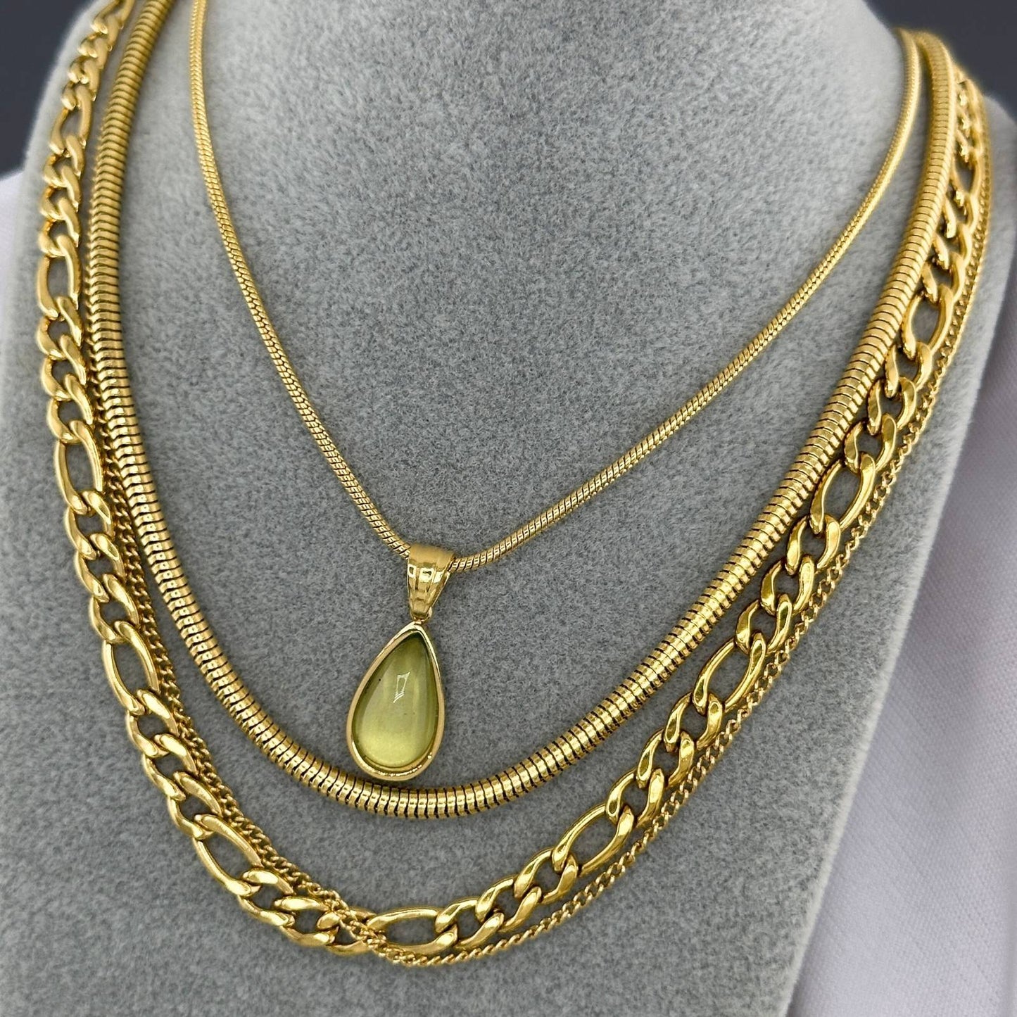 18K gold plated Stainless steel necklace, Intensity