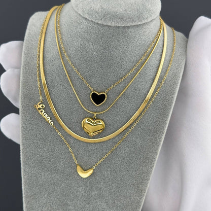 18K gold plated Stainless steel  Heart necklace, Intensity