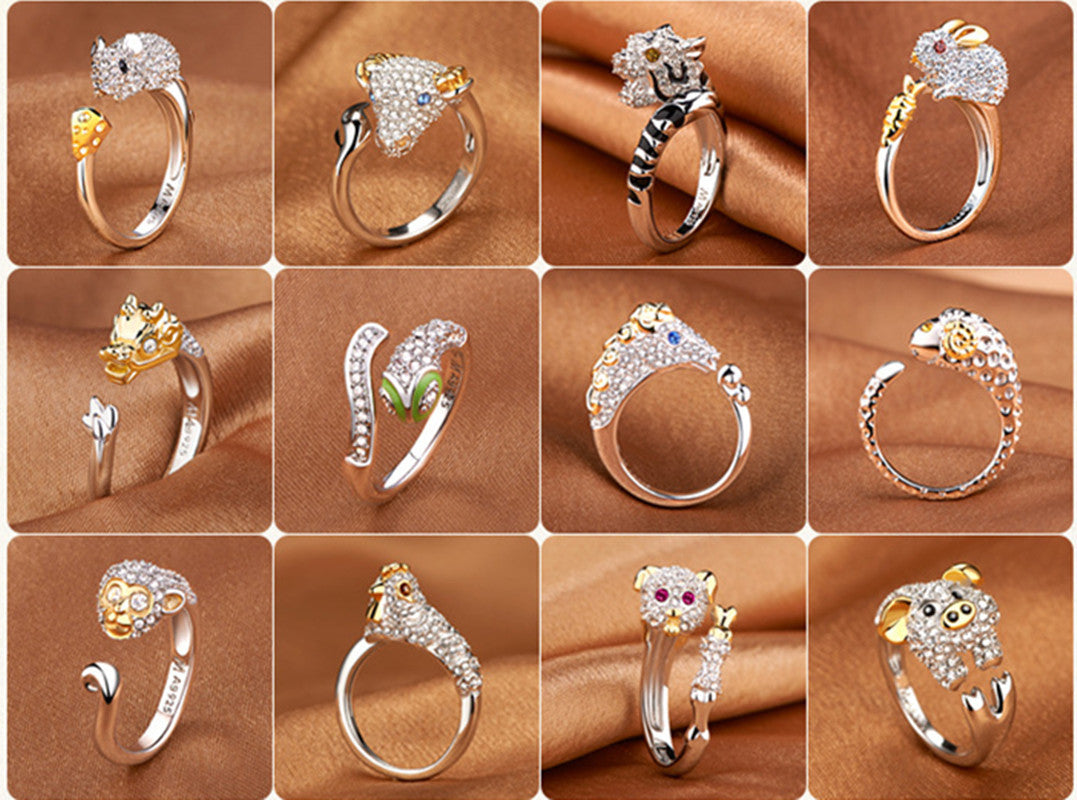 Rhinestone Zodiac Ring