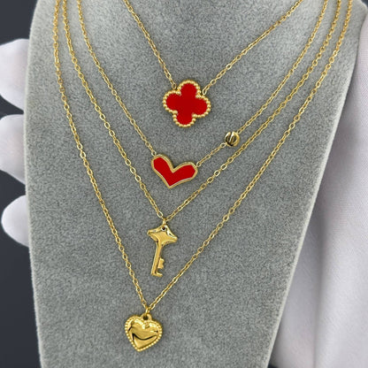 18K gold plated Stainless steel  Heart necklace, Intensity