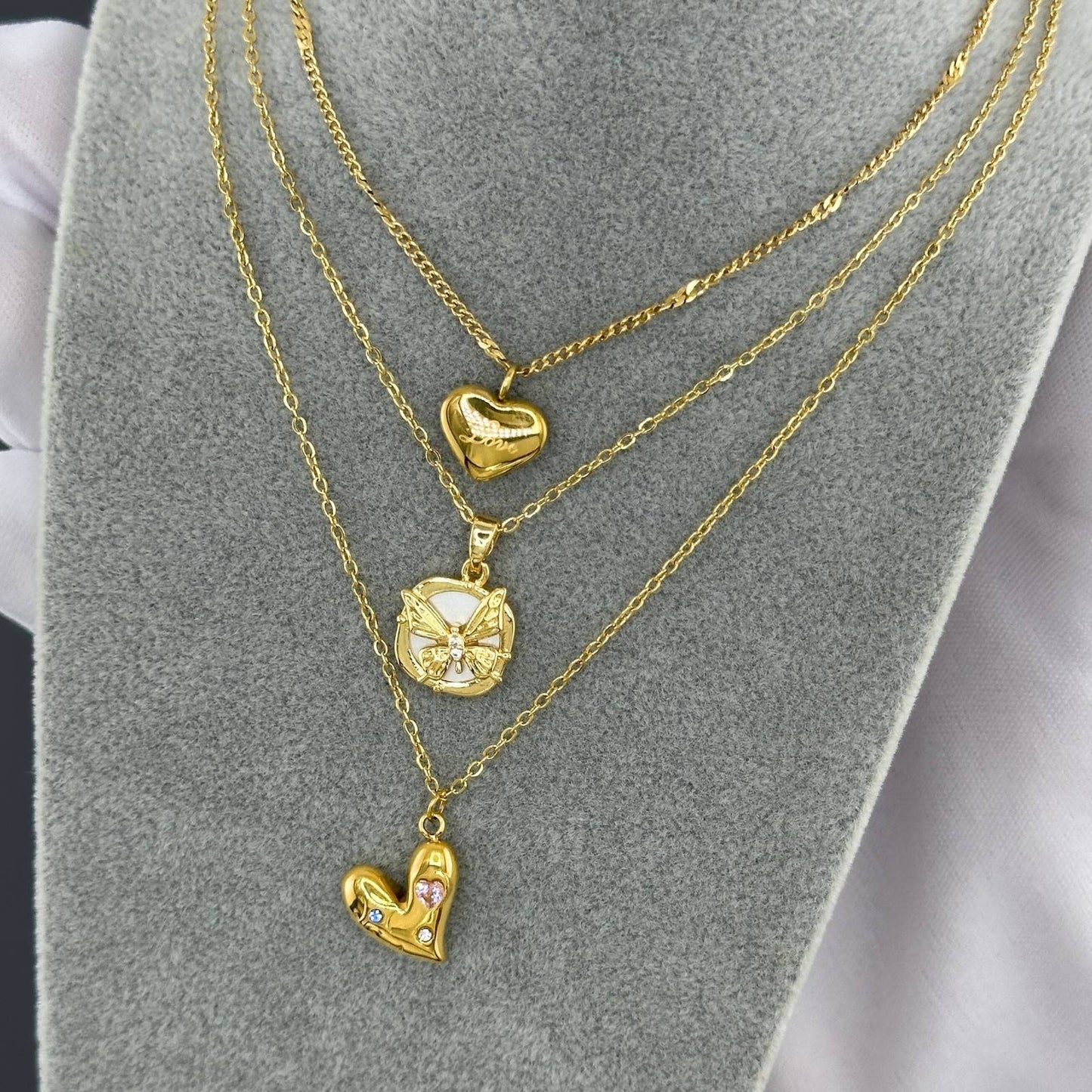 18K gold plated Stainless steel  Heart necklace, Intensity