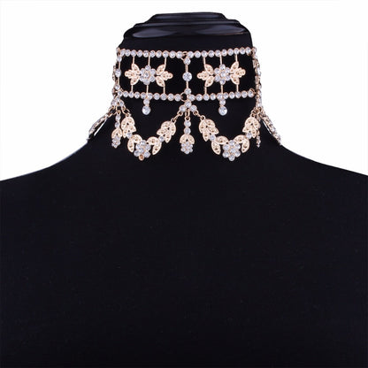 Crystal Rhinestone Choker Necklace Velvet Statement Necklace