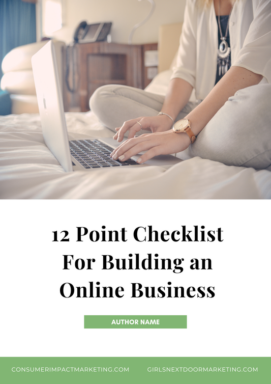 12 Point Checklist For Building Online Business - 13 Pages