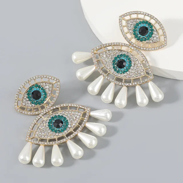 Novelty Design Resin Rhinestone Eyes Dangle Earrings For Women Fashion Jewelry Trendy Collection Earrings Accessories