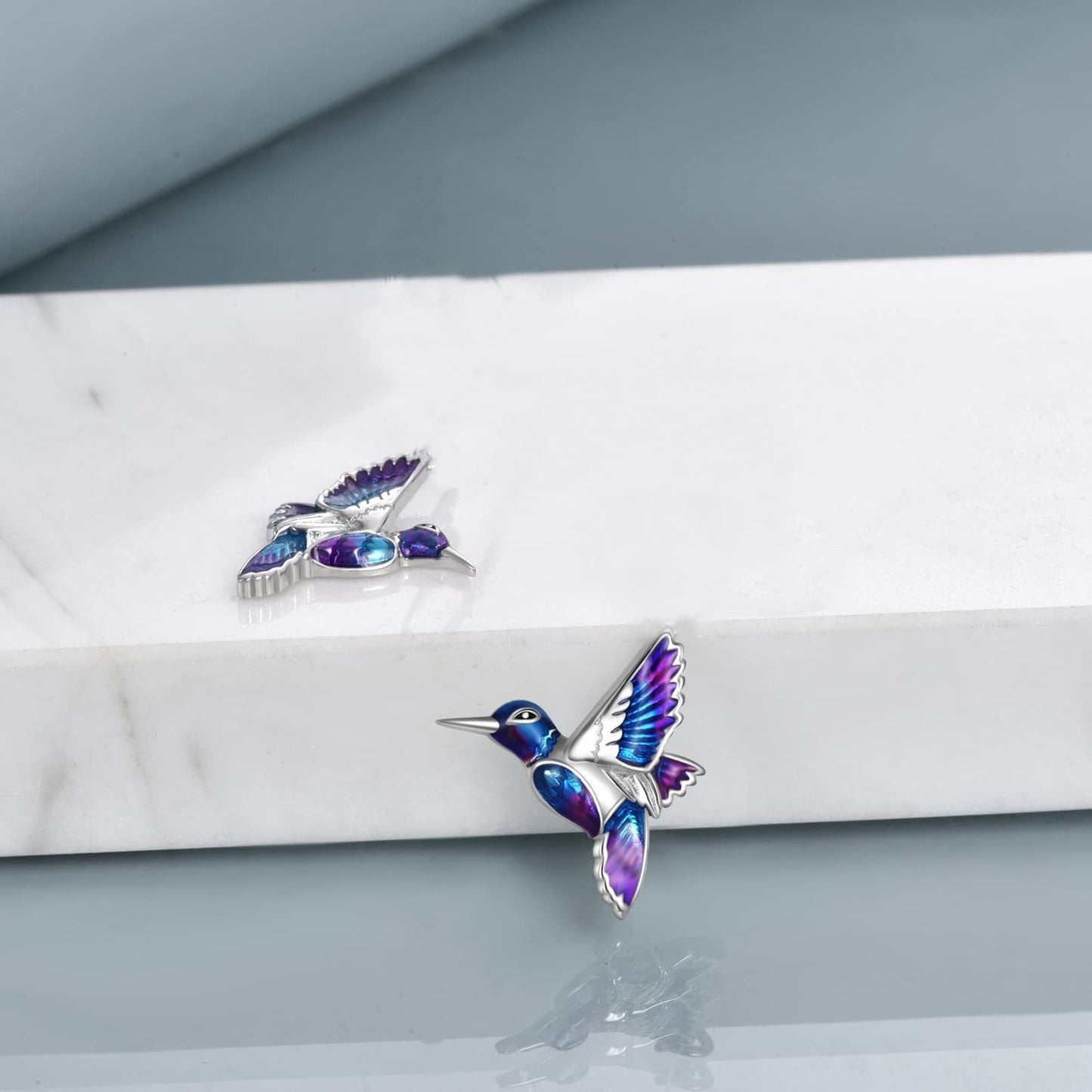 925 Sterling Silver Hummingbird Bird Stud Earrings Drop Earrings Jewelry Gift for Women