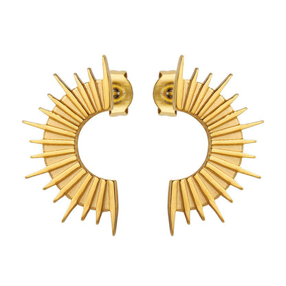 18K gold plated Stainless steel  Spikes earrings, Intensity