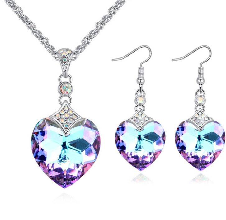 Crystal Heart Jewelry Set