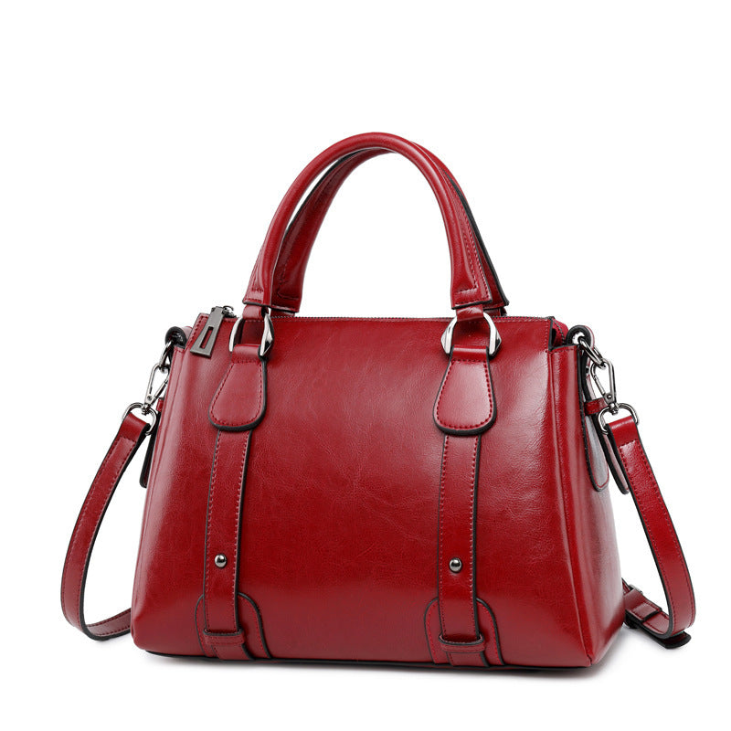 New Fashion Leather Handbags Cowhide Ladies Shoulder Handbags