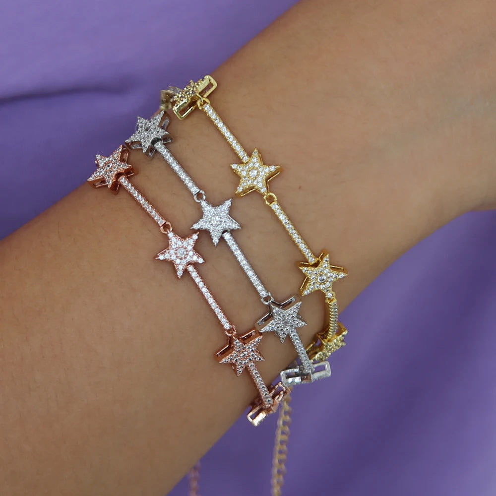 European And American Pentagram Zircon Fashion Bracelet