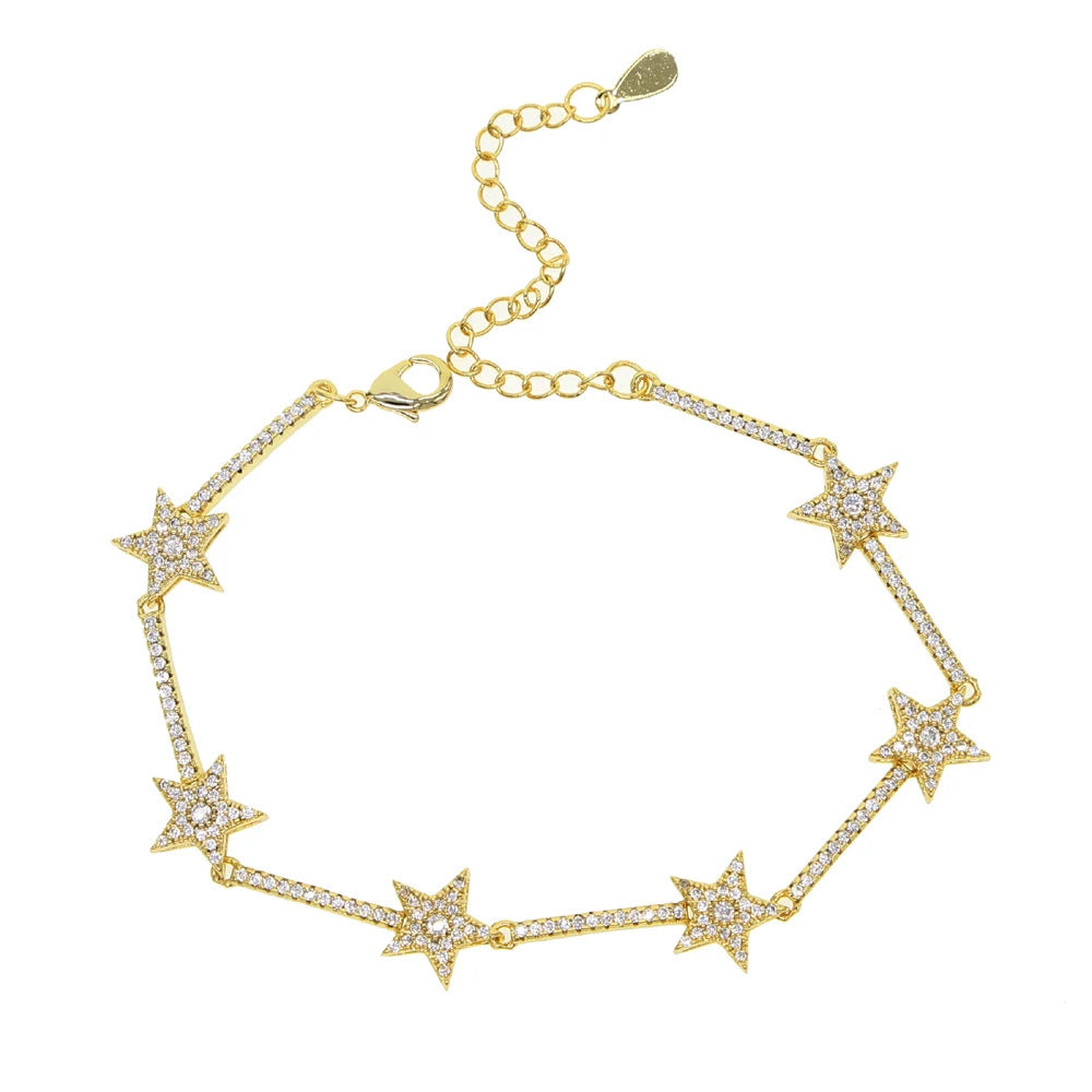 European And American Pentagram Zircon Fashion Bracelet