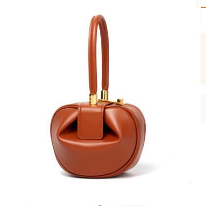 Leather handbags Europe and the United States fashion retro French niche design portable dumplings wonton handbags