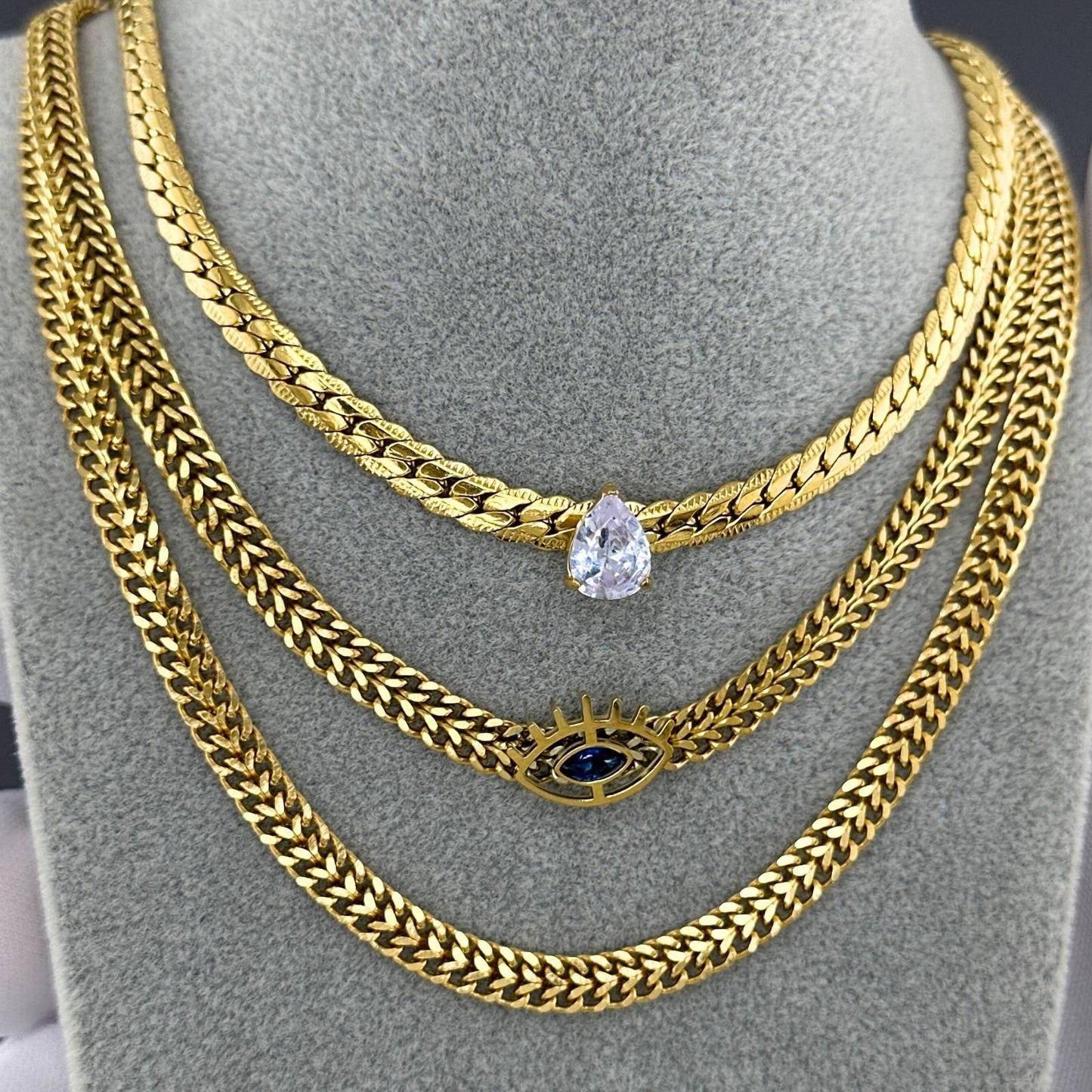 18K gold plated Stainless steel necklace, Intensity