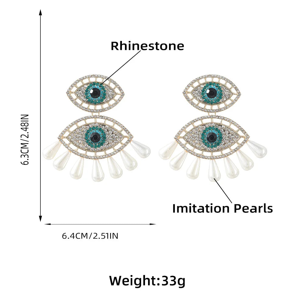 Novelty Design Resin Rhinestone Eyes Dangle Earrings For Women Fashion Jewelry Trendy Collection Earrings Accessories