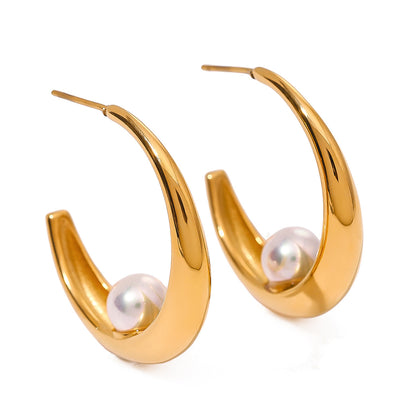 Stainless steel earrings with a high-end feel and exaggerated earrings accessories