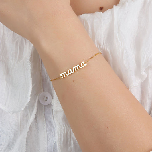 New 925 Silver All Match Minimalism Glossy Letter Niche Design Bracelet