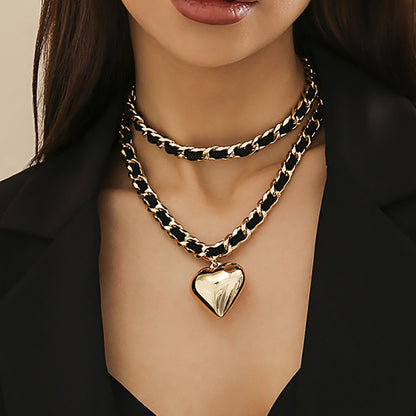 Temperament velvet chain small fragrant style necklace retro love versatile double-layer necklace