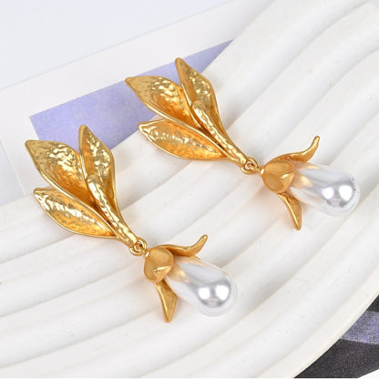 European and American petal high-end temperament versatile earrings