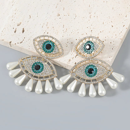 Novelty Design Resin Rhinestone Eyes Dangle Earrings For Women Fashion Jewelry Trendy Collection Earrings Accessories