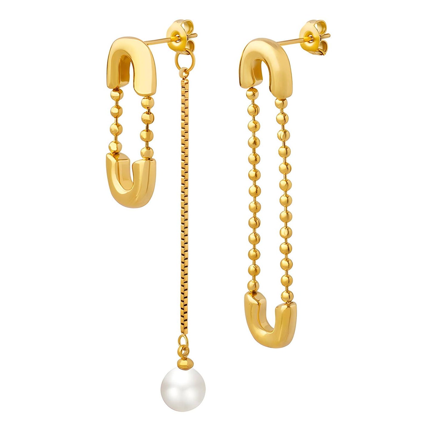 18K gold plated Stainless steel earrings, Intensity