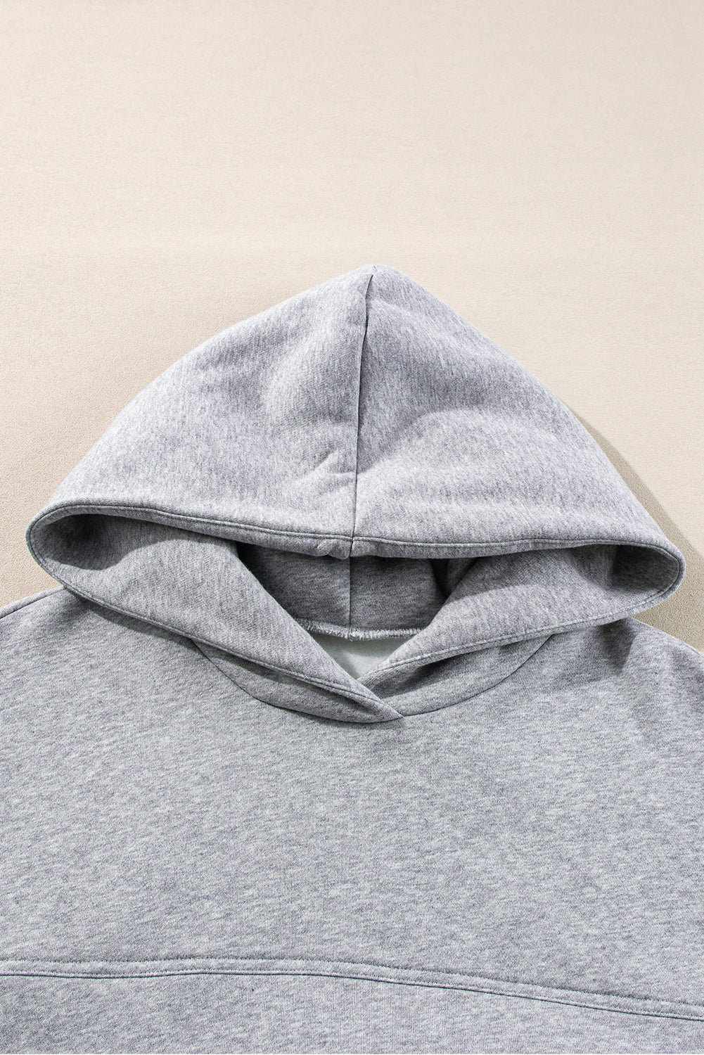 Gray Solid Exposed Seams Hoodie and Joggers Activewear Set