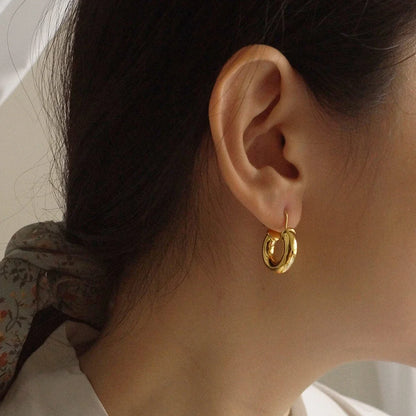 Large earrings natural pearl earrings detachable two-piece gold retro earrings