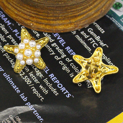 Vintage seaside vacation style starfish earrings, vintage earrings, classic and simple commuting earrings, niche earrings for women