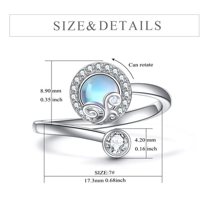 sterling silver  spinner adjustable rotatable rings