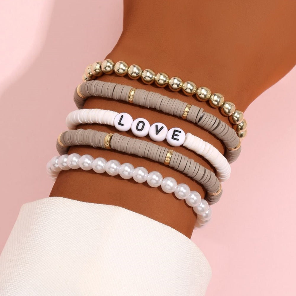 Colorful soft ceramic retro temperament pearl soft ceramic bracelet bracelet bracelet bracelet