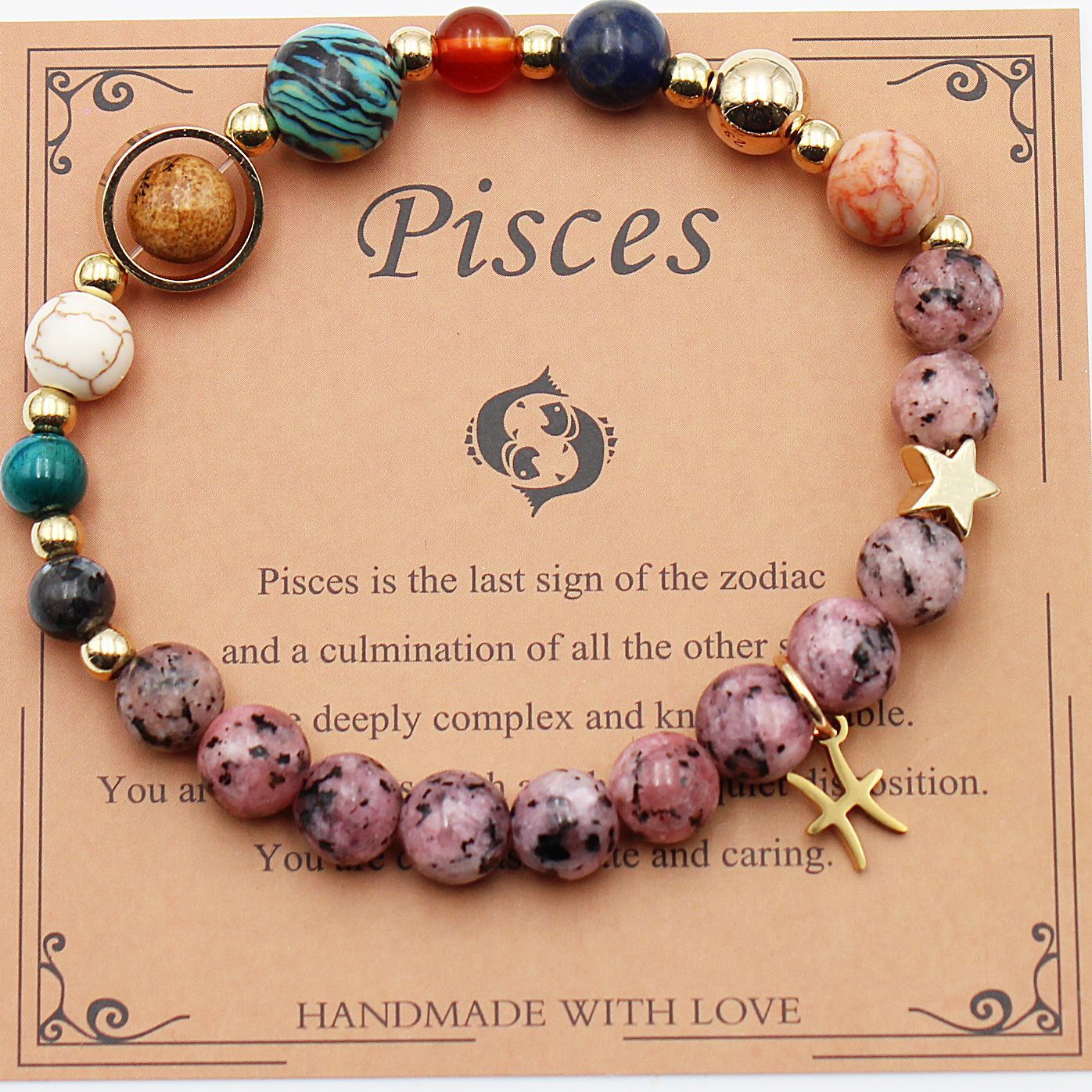 Eight Planets 12 Constellation Bracelet Natural Stone Hemp Stone