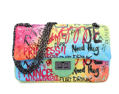 Ladies Painted Graffiti BagsColor Ladies Handbags