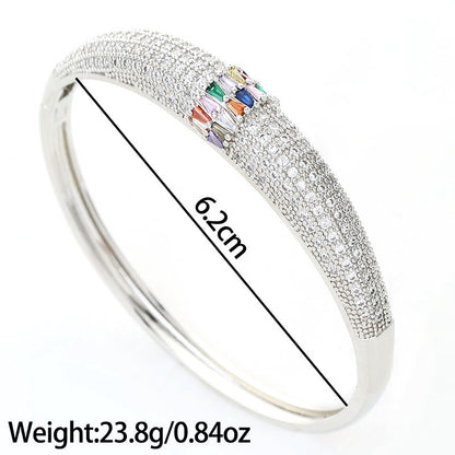 Copper inlaid zircon electroplating color preserving bracelet