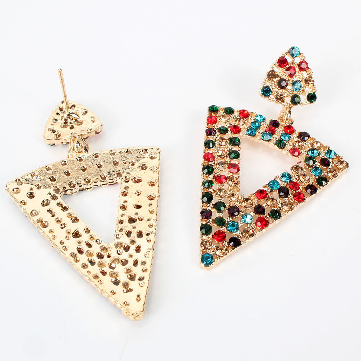 Fashion Rhinestone Earrings Triangle Earrings Rhinestone Earrings