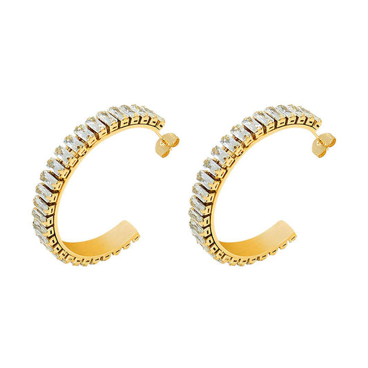 18K gold plated Stainless steel earrings, Intensity