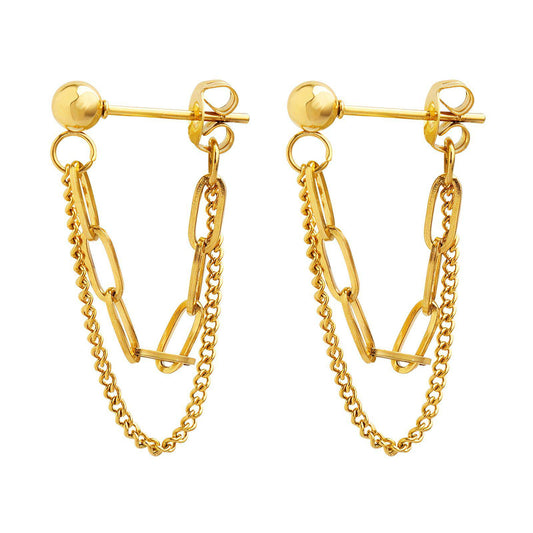 18K gold plated Stainless steel earrings, Intensity