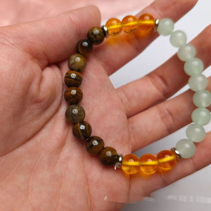 8mm Beaded Bracelet Tiger Stone