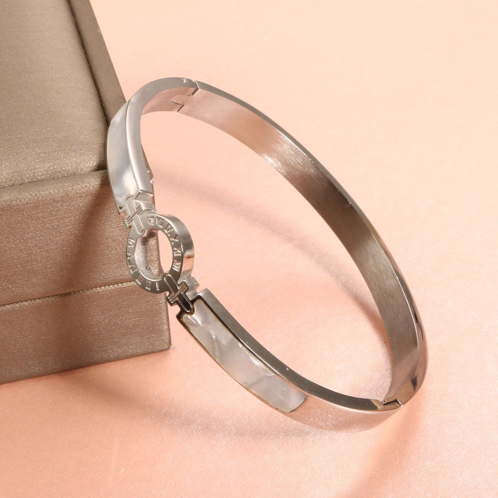 New Arrival White Shell Roman Numeral Bangles & Bracelet