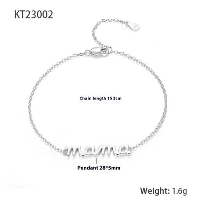 New 925 Silver All Match Minimalism Glossy Letter Niche Design Bracelet