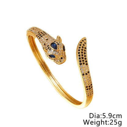 Leopard Copper Micro Inlaid Zircon Bracelet Female