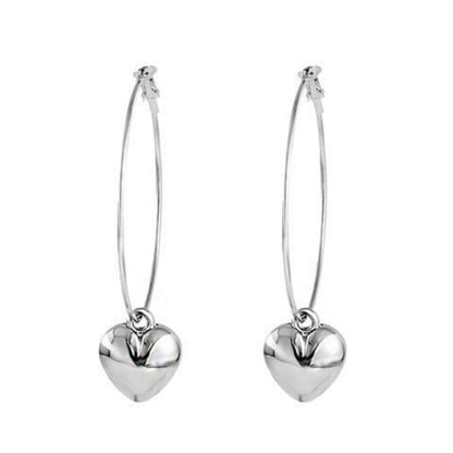 Circular hollow heart-shaped earrings with large earrings and heart-shaped earrings