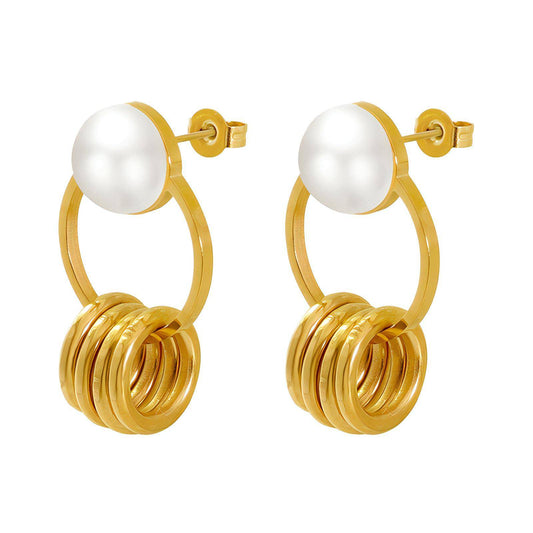 18K gold plated Stainless steel earrings, Intensity