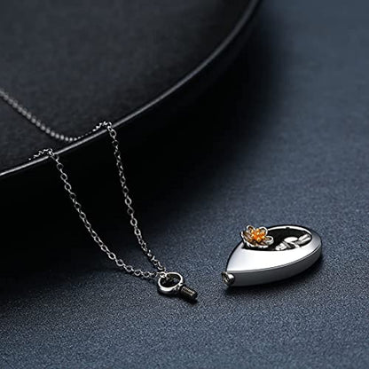 Cremation for Ashes Hummingbird Urn Necklace Teardrop Urn Pendant in Sterling Silver