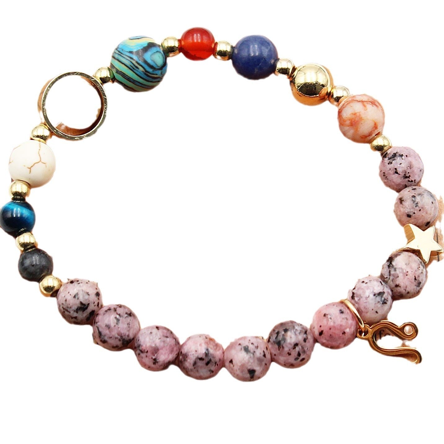 Eight Planets 12 Constellation Bracelet Natural Stone Hemp Stone