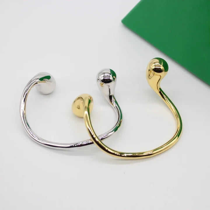 Europe Fashion Designer Brand Gold Silver Smooth Water Drop Bracelet Luxury Jewelry Women Party Trend