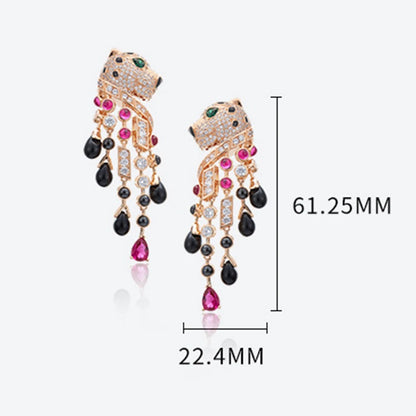 Leopard Heavy Industry Earrings Gold Plated Oil Dropping Women's Earrings