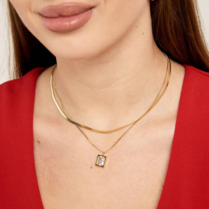 18K gold plated Stainless steel necklace, Intensity