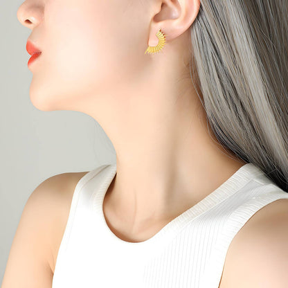 18K gold plated Stainless steel  Spikes earrings, Intensity