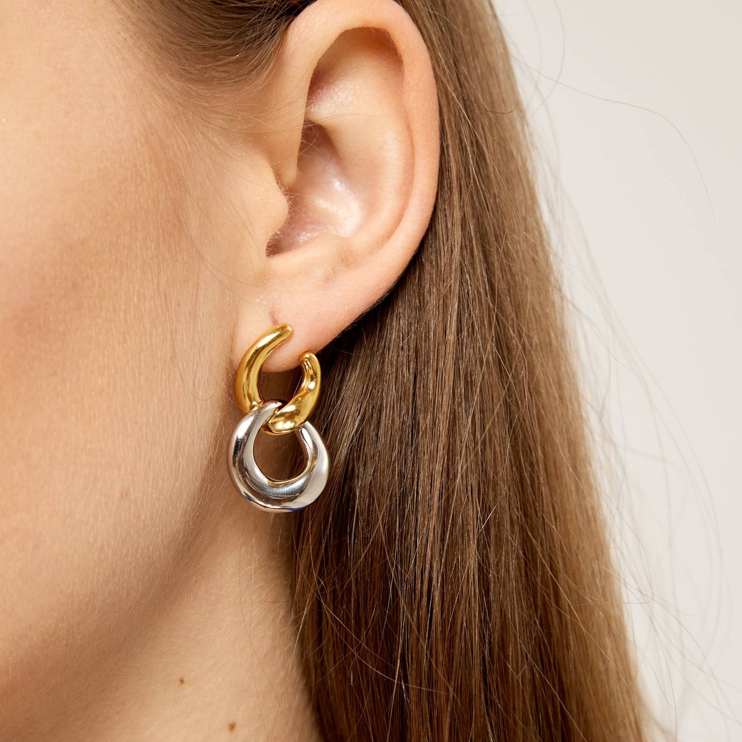 18K gold plated Stainless steel earrings, Intensity